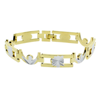 Brass Bracelets, plated, flower cut & two tone, nickel, lead & cadmium free  Approx 8 Inch 