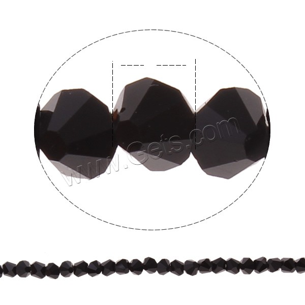 Bicone Crystal Beads, Double Cone, different size for choice & faceted, more colors for choice, Hole:Approx 1mm, Sold By Strand