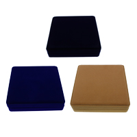 Velvet Necklace Box, Velveteen, with Cardboard, Square 