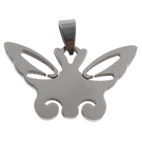 Pendentifs d'animaux en acier inoxydable , papillon, couleur originale Environ Vendu par PC