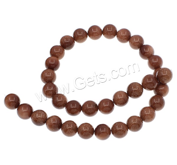 Goldstone Beads, Round, natural, different size for choice, Hole:Approx 1mm, Length:Approx 15 Inch, Sold By Strand