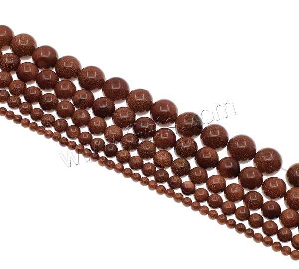 Goldstone Beads, Round, natural, different size for choice, Hole:Approx 1mm, Length:Approx 15 Inch, Sold By Strand