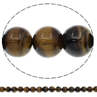 Perles d'Oeil de tigre, Rond, naturel, normes différentes pour le choix Environ 1mm Environ 15.7 pouce, Vendu par brin