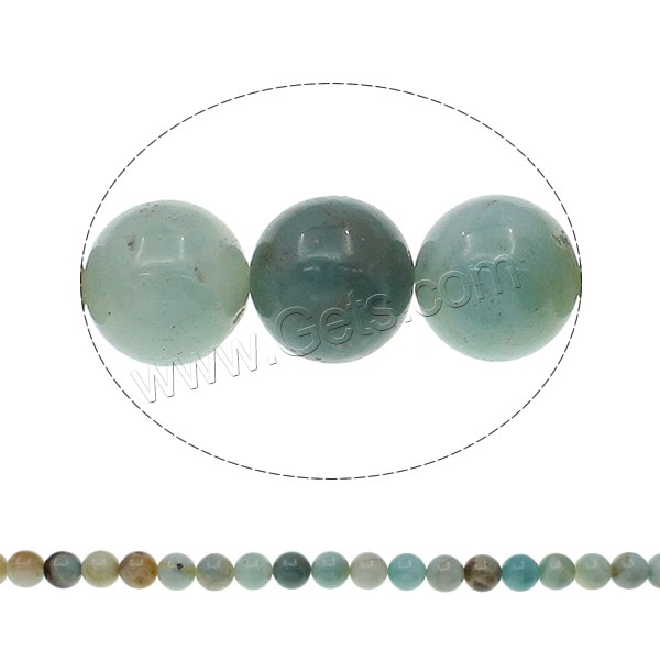 Perle Agate arc en ciel naturelle , Amazonite, Rond, normes différentes pour le choix, Trou:Environ 1mm, Longueur:Environ 15.7 pouce, Vendu par brin