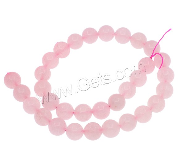 Abalorio De Cuarzo Rosa Natural, cuarzo rosado, Esférico, diverso tamaño para la opción, agujero:aproximado 1mm, longitud:aproximado 15.7 Inch, Vendido por Sarta