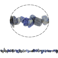 Edelstein-Chips, natürlicher Lapislazuli, Bruchstück, 5-13mm, Bohrung:ca. 0.8mm, Länge:ca. 33 ZollInch, ca. 260PCs/Strang, verkauft von Strang