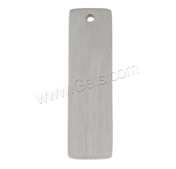 Stainless Steel Tag Charm, Rectangle, laser pattern & Customized, original color, 8x28x1.5mm, Hole:Approx 1mm, Sold By PC