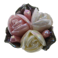 Flower Porcelain Beads, colorful plated, layered Approx 1mm 