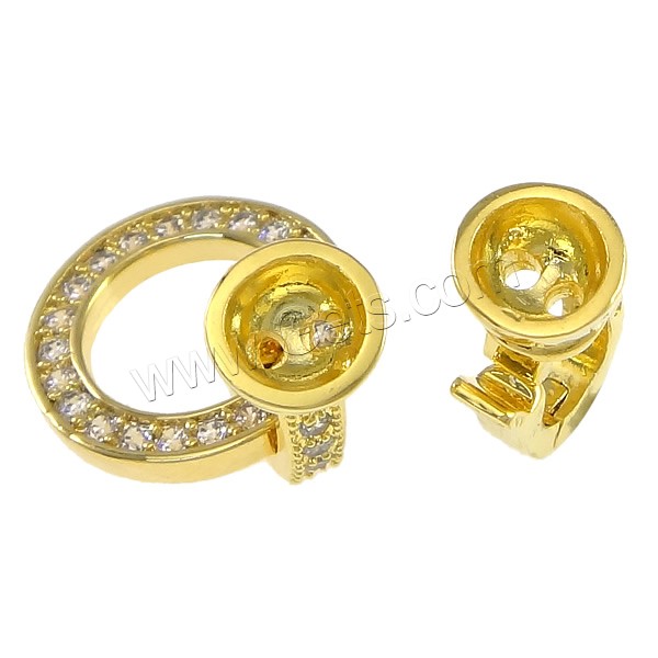 Brass Fold Over Clasp, plated, with end cap & micro pave cubic zirconia, more colors for choice, 31x14x7mm, Inner Diameter:Approx 5mm, Sold By PC