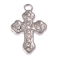 Zinc Alloy Cross Pendants, with rhinestone, cadmium free Approx 2mm 