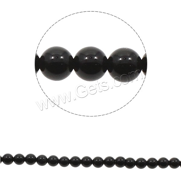 Natural Black Agate Beads, Round, different size for choice, Hole:Approx 1mm, Length:Approx 15 Inch, Sold By Strand