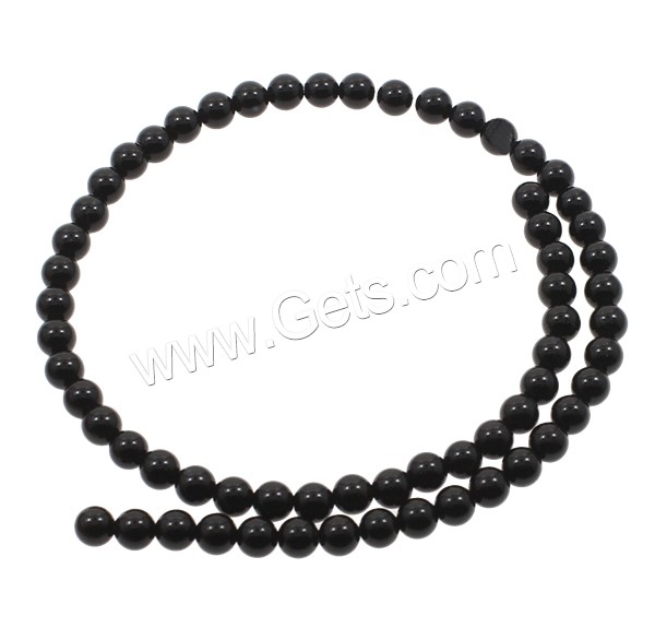 Natural Black Agate Beads, Round, different size for choice, Hole:Approx 1mm, Length:Approx 15 Inch, Sold By Strand