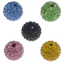 La moitié des perles de Rhinestone forés, strass, avec Strass perle de Pave d'argile, Rond, avec les strass de catégorie A & semi-foré, plus de couleurs à choisir Environ 1.2mm, Vendu par PC