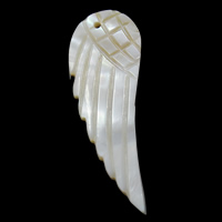 Cáscara blanca colgantes, Nácar Blanca, Ala, 19x52x2mm, agujero:aproximado 1mm, Vendido por UD