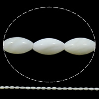 Abalorios de Nácar Blanca Natural, Óvalo, 4x7mm, agujero:aproximado 1mm, longitud:aproximado 15.3 Inch, aproximado 52PCs/Sarta, Vendido por Sarta