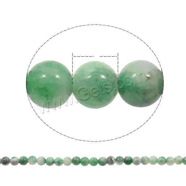 Gefärbte Jade Perlen, Edelstein, rund, verschiedene Größen vorhanden, keine, Bohrung:ca. 1mm, Länge:ca. 15.7 ZollInch, verkauft von Strang