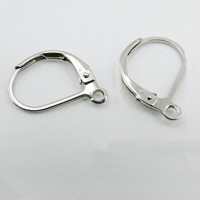 Stainless Steel Lever Back Earring Wires, with loop, original color Approx 1.5mm 