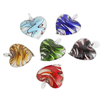 Lampwork Pendants, Heart, handmade, inner twist Approx 