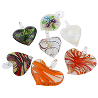 Lampwork Pendants, handmade, mixed - Approx 5.5-6.5mm 