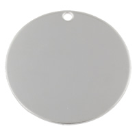 Tag en acier inoxydable, Plat rond, main polie, motif laser & Personnalisé, couleur originale Environ 2.5mm, Vendu par PC