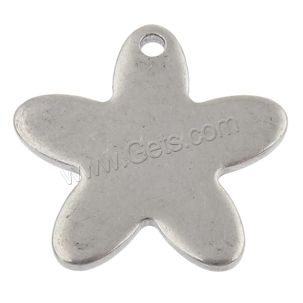 Stainless Steel Tag Charm, Flower, hand polished, laser pattern & Customized, original color, 14x13x1mm, Hole:Approx 1mm, Sold By PC