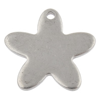 Stainless Steel Tag Charm, Flower, hand polished, laser pattern & Customized, original color Approx 1mm 