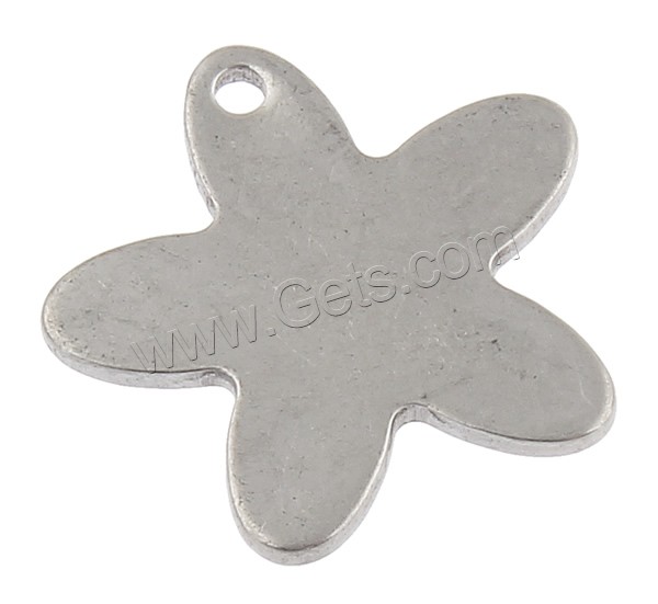 Stainless Steel Tag Charm, Flower, hand polished, laser pattern & Customized, original color, 14x13x1mm, Hole:Approx 1mm, Sold By PC