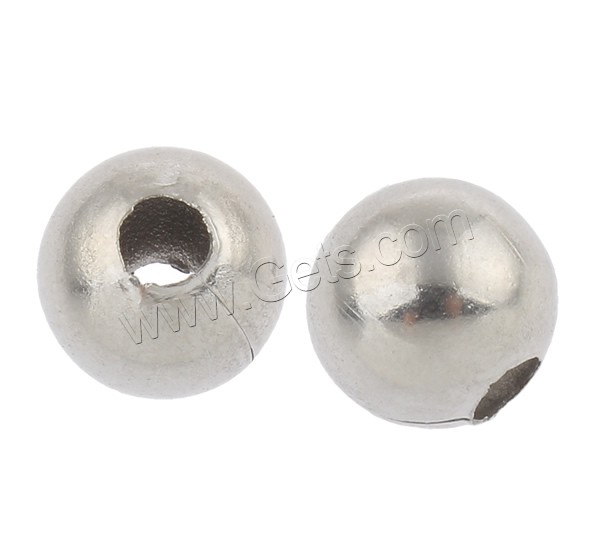 Stainless Steel Beads, Round, different size for choice, original color, Sold By Bag