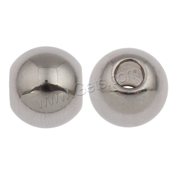 Stainless Steel Beads, Round, different size for choice, original color, Sold By Bag