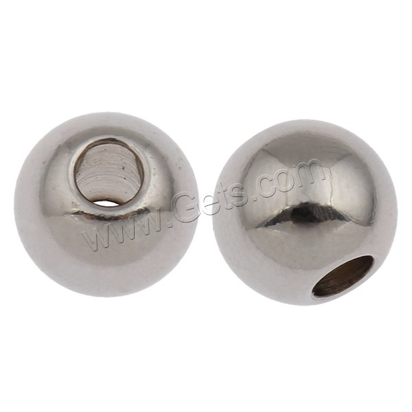 Stainless Steel Beads, Round, different size for choice, original color, Sold By Bag