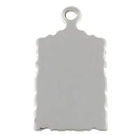 Stainless Steel Tag Charm, Rectangle, hand polished, laser pattern & Customized, original color Approx 2.5mm 