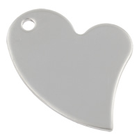 Stainless Steel Tag Charm, Heart, hand polished, laser pattern & Customized, original color Approx 3mm 