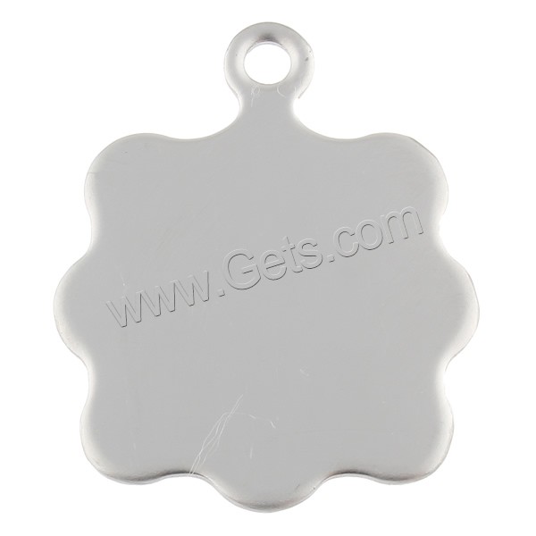 Stainless Steel Tag Charm, hand polished, laser pattern & Customized, original color, 27x33.5x1mm, Hole:Approx 3mm, Sold By PC