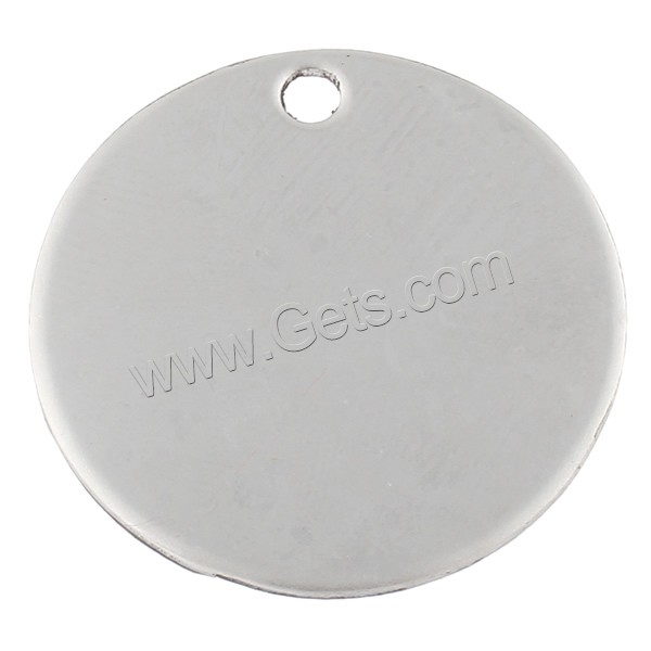 Stainless Steel Tag Charm, Flat Round, hand polished, laser pattern & different size for choice & Customized, original color, Sold By PC