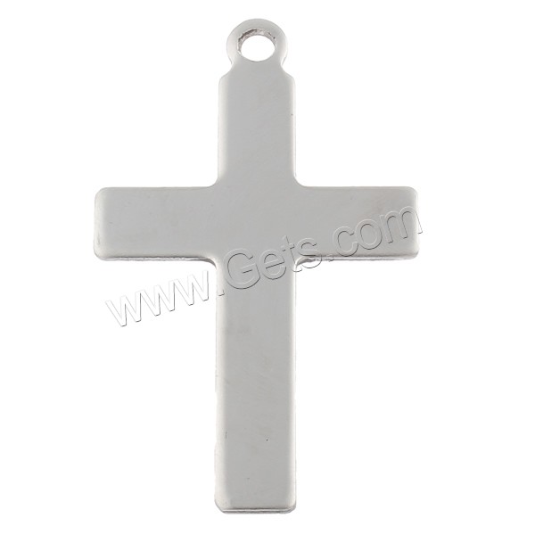 Stainless Steel Tag Charm, Cross, hand polished, laser pattern & Customized, original color, 28x46x1mm, Hole:Approx 2.5mm, Sold By PC