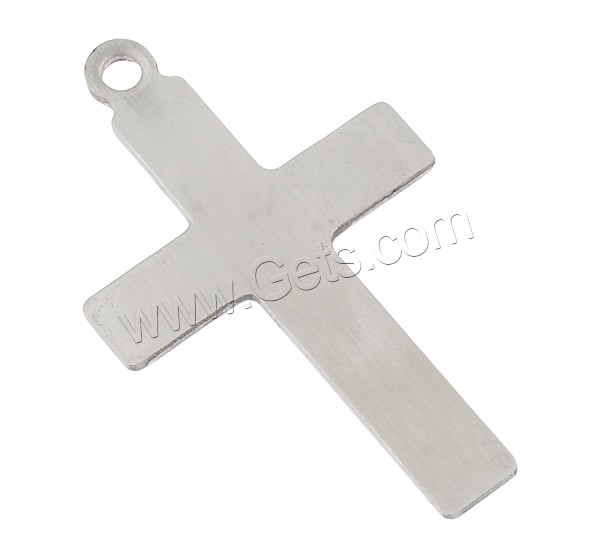 Stainless Steel Tag Charm, Cross, hand polished, laser pattern & Customized, original color, 28x46x1mm, Hole:Approx 2.5mm, Sold By PC