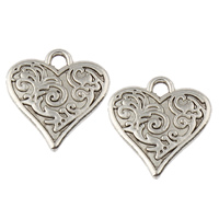 Zinc Alloy Heart Pendants, plated lead & cadmium free Approx 2mm, Approx 