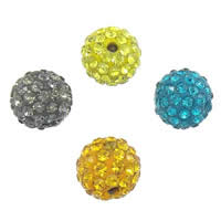 La moitié des perles de Rhinestone forés, Clay Pave, Rond, avec 62 pcs strass & avec les strass de catégorie A & semi-foré, plus de couleurs à choisir, PP14, 10mm Environ 1.5mm, Vendu par PC