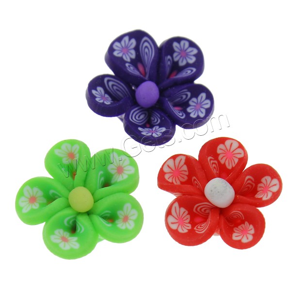 erles fimo en fleur, argile de polymère, fait à la main, normes différentes pour le choix, plus de couleurs à choisir, Trou:Environ 1-1.5mm, 1000PC/sac, Vendu par sac