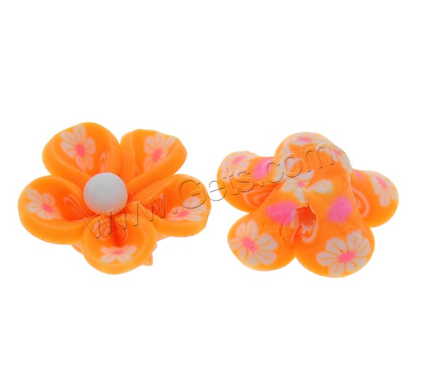 erles fimo en fleur, argile de polymère, fait à la main, normes différentes pour le choix, plus de couleurs à choisir, Trou:Environ 1-1.5mm, 1000PC/sac, Vendu par sac