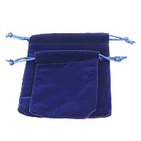 Sac cadeau velours, velours de coton, avec Ciré de coton, rectangle, normes différentes pour le choix, bleu, Vendu par PC