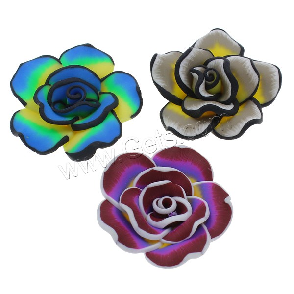 花のポリマークレイ ビーズ, ポリマークレイ, 花形, ハンドメイド, 異なるサイズの選択, 無色, 穴:約 1-1.5mm, 1000パソコン/バッグ, 売り手 バッグ