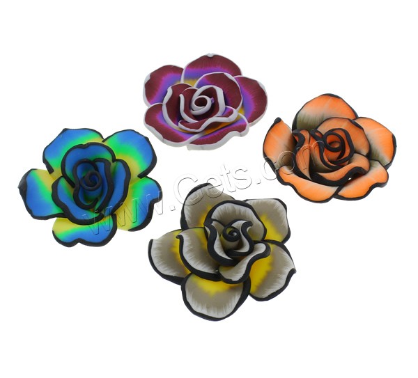 花のポリマークレイ ビーズ, ポリマークレイ, 花形, ハンドメイド, 異なるサイズの選択, 無色, 穴:約 1-1.5mm, 1000パソコン/バッグ, 売り手 バッグ