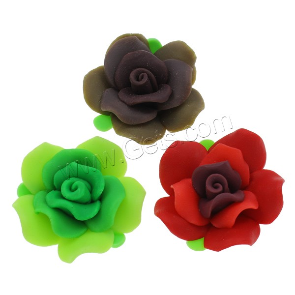 erles fimo en fleur, argile de polymère, fait à la main, normes différentes pour le choix, plus de couleurs à choisir, Trou:Environ 1-1.5mm, 1000PC/sac, Vendu par sac