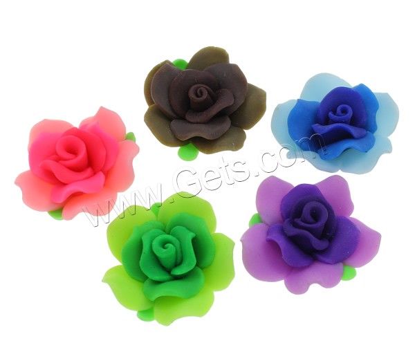 erles fimo en fleur, argile de polymère, fait à la main, normes différentes pour le choix, plus de couleurs à choisir, Trou:Environ 1-1.5mm, 1000PC/sac, Vendu par sac