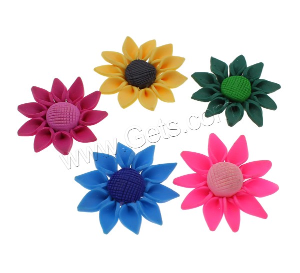 Flower Polymer Clay Beads, handmade, different size for choice, more colors for choice, Hole:Approx 1-1.5mm, 1000PCs/Bag, Sold By Bag