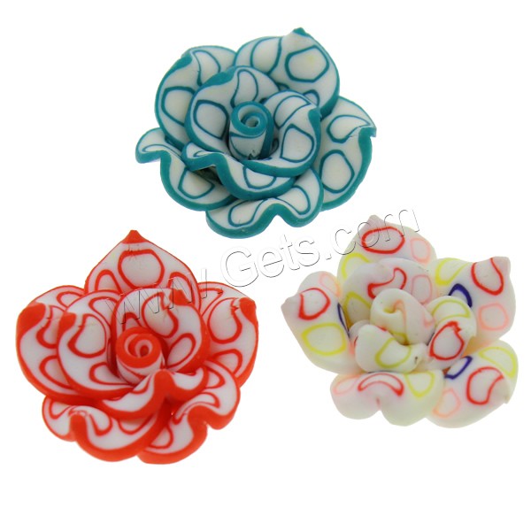 Flower Polymer Clay Beads, handmade, different size for choice, more colors for choice, Hole:Approx 1-1.5mm, 1000PCs/Bag, Sold By Bag