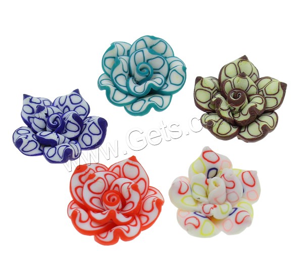 Flower Polymer Clay Beads, handmade, different size for choice, more colors for choice, Hole:Approx 1-1.5mm, 1000PCs/Bag, Sold By Bag