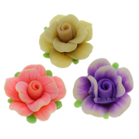 Flower Polymer Clay Beads, handmade 20mm Approx 1-1.5mm 