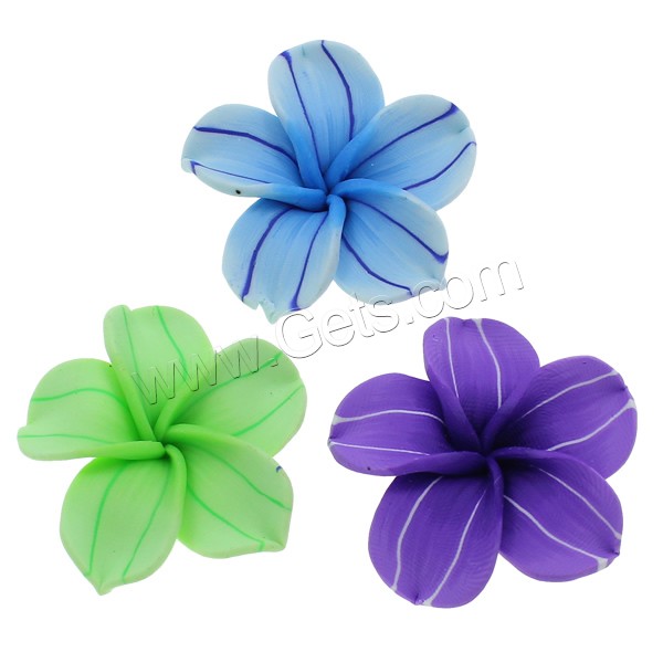 erles fimo en fleur, argile de polymère, fait à la main, normes différentes pour le choix, plus de couleurs à choisir, Trou:Environ 1-1.5mm, 1000PC/sac, Vendu par sac